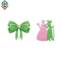 Écusson de broderie d'arc magique de sorcière fer à repasser sur rose vert mignon princesse Applique Cartoon Design Garment