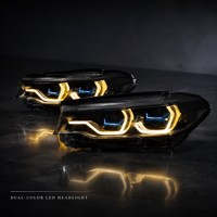 Pour BMW G30 Série 5 2018-2020, ensemble de phares à LED, double lentille de projecteur, accent bleu, phare avant