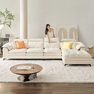 Juego de sofá modular moderno de terciopelo de lujo en forma de L <span class=keywords><strong>extensible</strong></span> para el hogar, Villa, sofá seccional italiano minimalista de lujo de terciopelo - Product Image 6