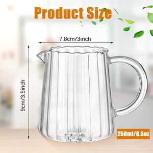 Jarra de Vidrio Transparente Apta para Microondas con Asa y Boquilla, Jarra de Vidrio Resistente al Calor para Café, Té, Leche, Agua, Uso en el Hogar y la Oficina - Product Image 3