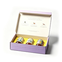 Boîte cadeau de luxe personnalisée avec logo estampé or, emballage en carton ondulé pliable écologique avec séparateur pour parfum et bougie