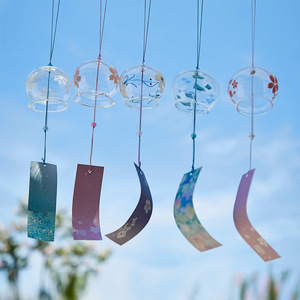 Carillon éolien Furin en verre traditionnel personnalisé pendentif transparent lucide carillon éolien en verre de mer bouteille en verre - Product Image 1
