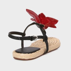 YX 2025 Women's Casual <b>Flats</b> New <b>Summer</b> Style Versatile Vacation One-Word Buckle Flower Roman Outdoor Fisherman's Fashion Trend - Product Image 4