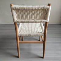 Chaise de salle à manger nordique en bois massif, chaise moderne pour fêtes et événements, chaise en bois avec corde tressée
