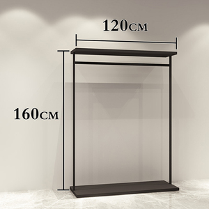 <span class=keywords><strong>Tienda</strong></span> <span class=keywords><strong>de</strong></span> ropa revestimiento negro Metal colgante <span class=keywords><strong>de</strong></span> tela <span class=keywords><strong>de</strong></span> visualización bastidores soporte venta al por menor ropa Rack - Product Image 5