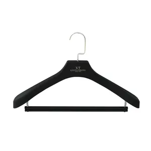 Online Top Seller Extra Wide Suit coat hangers plastic Logo customization Classic modern suit hanger Black ABS plastic Hanger