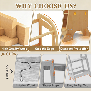 Sgabello da Cucina per Bambini con Lavagna, Supporto in <span class=keywords><strong>Legno</strong></span> Antiscivolo, Design Contemporaneo Multifunzione - Product Image 5