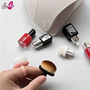 Nuevo cepillo de anillo para decoración de uñas, cepillo de anillo de cerdas suaves, mango corto, barrido suave, limpieza de polvo, pulido, herramienta de cepillo para polvo de uñas - Product Image 3