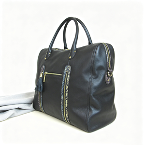 Women <b>Large</b> Capacity Top Handle Handbag Print Trim Tassel Zipper Detachable Strap Office <b>Work</b> Shoulder <b>Bag</b> - Product Image 2
