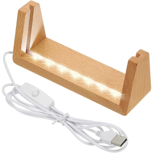 Wholesale Modern U-Shaped Solid Wood Photo Frame Base Multi Sizes Dimmable Warm White <b>LED</b> <b>Light</b> with USB Rechargeable Stand - Product Image 1