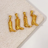Waterdichte Mode Sieraden Hangers & Charmes Cowboy Boot Hoed Charme 18K Verguld Rvs Hart Fruit Oranje Bedels