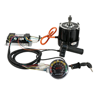 Kit Motor DC Brushless 24V 800W dengan Gear Helikal 16-Gigi, Set Pengontrol 3 Kecepatan untuk Sepeda Motor Roda Tiga Listrik dengan Throttle & Meter