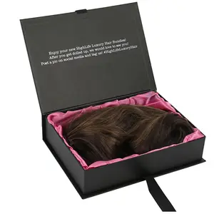 Hot Selling Product Custom Bundle Hair Packaging Boxes Extension Black