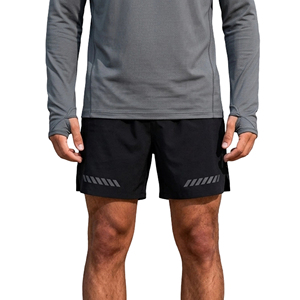 Shorts de sport en tissu lisse pour hommes, évacuation de l'humidité, séchage rapide, coupe décontractée, taille élastique avec cordon de serrage interne - Product Image 2