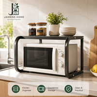 Support de rangement vertical télescopique en fer à 2 niveaux pour micro-ondes, installation sur pied, idéal pour la cuisine - Vente chaude