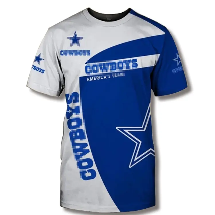 T-shirts de Cowboy 3d imprimés pour hommes, taille américaine, haute qualité, tous les Styles d'équipe de Football, à la mode, 2023