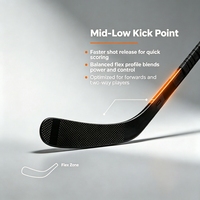 Bâton de hockey sur glace léger monobloc pour senior et junior P29 P28, personnalisé, de haute qualité, en fibre de carbone, nouveau produit, fabriqué en Chine