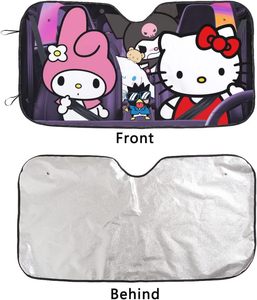 Dibujos animados personajes Kawaii parabrisas parasol accesorios de coche cubiertas de <span class=keywords><strong>volante</strong></span> para la mayoría de los coches - Product Image 6