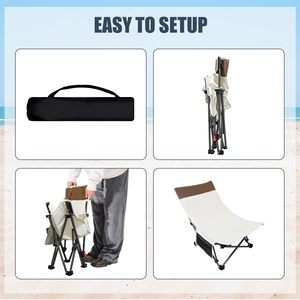 Sillas Plegables Portátiles para Playa y Camping, Reclinables y Bajas, con 3 Posiciones, para Playa, Jardín y Viajes - Product Image 5