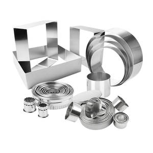 Moule <span class=keywords><strong>à</strong></span> pâtisserie de cuisine DIY rond en acier inoxydable antiadhésif pour gâteau mousse - Product Image 1