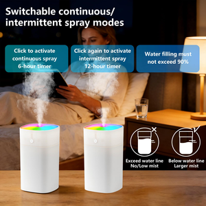 Humidificateur d'air grande capacité 400 ml avec lumière, diffuseur silencieux, mini humidificateur de bureau pour voiture, maison, travail - Product Image 3