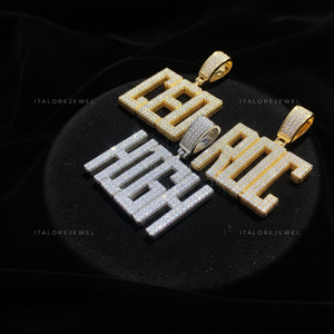 Colgante de Letra ROC de Plata 925 Chapado en Oro con Moissanita, Collar de Alfabeto, Joyería de Moda Hip Hop Unisex para Fiesta, Regalo, Amuleto - Product Image 2