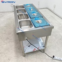 Edelstahl Bain-Marie - Elektrischer Speisenwärmer - 5-Behälter Kommerzieller Buffet-Dampfserver Catering Heißsuppen-Station