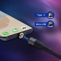 Keli-Cable de nailon trenzado 2 en 1 Tipo C o Micro teléfono, Cable USB de carga magnética, personalizado, se acepta muestra gratis