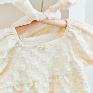 Sommer New Baby Schwester Kleidung Prinzessin Puppe Kragen Spitze Zwei schicht iges Furz kleid Baby Girl Stram pler Kleid Puff ärmel Hand <span class=keywords><strong>Bair</strong></span> - Product Image 5