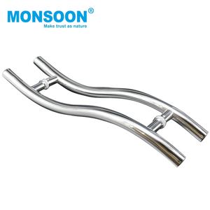 Poignée de porte longue en forme d'échelle, finition argent sable moderne, pour salle de bain, quincaillerie en verre, installation facile - Product Image 6