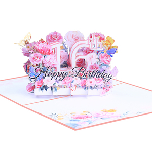 Nueva llegada 3D Pop-up Paper Craft Card Perfumado 'Happy Birthday' Aniversario Saludo Impresión digital Business Love Wedding - Product Image 1