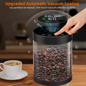 Conteneur à café automatique sous vide, pot de conservation alimentaire électrique hermétique avec écran LED, capteur de pression intelligent rechargeable - Product Image 2