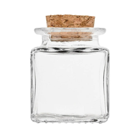 Bouteille ronde carrée d'emballage de safran de bouteille en verre de 50ml avec le bouchon de liège