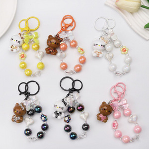 Portachiavi <span class=keywords><strong>Hello</strong></span> <span class=keywords><strong>Kitty</strong></span> in Acrilico Galvanizzato con Design a Perline per Borse e <span class=keywords><strong>Accessori</strong></span> per Cellulari - Product Image 5