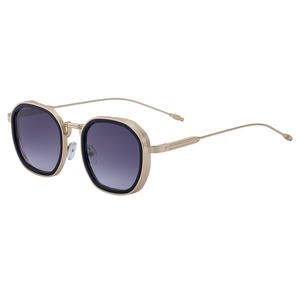 Lunettes de soleil pour homme Hj-7334, monture carrée en métal, style rétro punk noir, protection UV400, classe 2, pare-soleil - Product Image 5