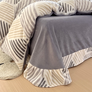 Chất lượng vượt trội dày bốn mảnh thiết lập mềm Nữ Hoàng kích thước tay cảm thấy bộ đồ giường đặt để bán - Product Image 3