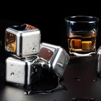Glaçons réutilisables en métal, acier inoxydable 304, glaçons pour whisky