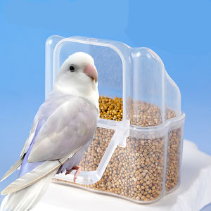 Anti-Scatter Hanging Bird Feeder for Small Parrots - Transparent Detachable Parakeet <strong>Budgie</strong> Lovebird Accessories - Product Image 1