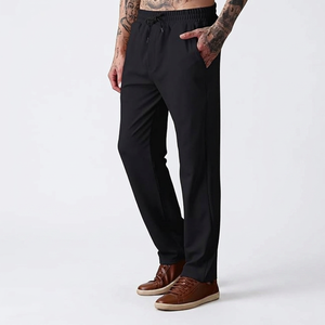 Pantalones Deportivos de Algodón Azul Marino para Hombre, Cintura Elástica con Cordón, Pantalones Casuales con Bolsillos Laterales, Transpirables, de Peso Medio, para Otoño - Product Image 2