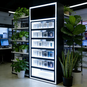 Vitrine de présentation LED haut de gamme TINYA pour produits de beauté et soins de la peau, présentoir de comptoir pour maquillage et accessoires de téléphonie 5G, pour la vente au détail - Product Image 1