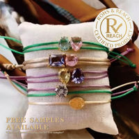 Bracelet de mode en acier inoxydable, tressé à la main, réglable, multicolore, avec perles, résistant à l'eau et inaltérable