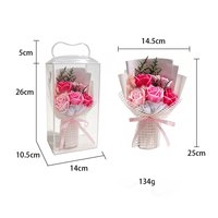 Hoogwaardige zeeproos met transparante handvat geschenkdoos, kunstmatig mini-boeket, gedroogd bladdecoratie voor Valentijnsdag, jubileum, verjaardag