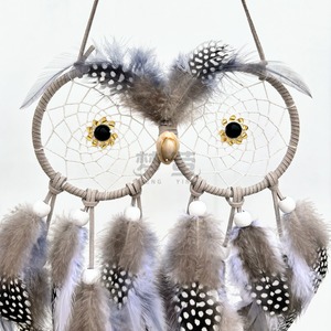<span class=keywords><strong>Owl</strong></span> Dream Catcher với ánh sáng cho trẻ em gái phòng ngủ trang trí nội thất đầy màu sắc lông dreamcatchers handmade thủ công mỹ nghệ treo - Product Image 3