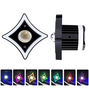 Projecteur LED Moto Transfrontalier Carré 24V IP67 Blanc Jaune RGB Double Couleur avec Anneau Lumineux Angel Eye - Product Image 5