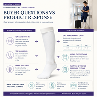 Chaussettes de compression confortables pour infirmières, marque privée, pour les détaillants de produits de bien-être, avec support pour la fourniture et l'approbation des échantillons