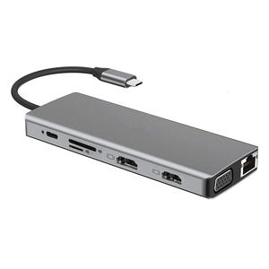 Base de Conexión USB C 12 en 1, con Dos Puertos <span class=keywords><strong>HDMI</strong></span> 4K HD, SD, TF, USB 3.1, USB-C 10GB PD, VGA, RJ45 y Puertos de Audio de 3.5mm para PC - Product Image 4