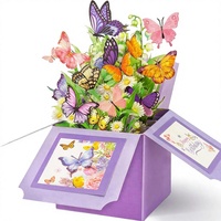 Boîte à cartes d'anniversaire pour femmes Hierein |   Cartes de vœux au design papillon, carte de vœux vierge avec enveloppe pour fille, maman, sœur, amie