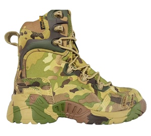 Bottes tactiques de combat et de chasse TSB11 marron en maille respirante et drainante avec trous d'aération et fermeture éclair latérale - Product Image 1