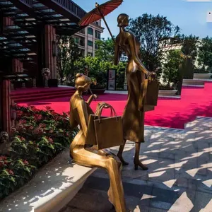 Statue di donne moderne in bronzo su misura bella donna statuetta decorazione per la casa a grandezza naturale in bronzo statua di ragazza Sexy nuda