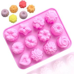Moule en silicone personnalisé pour pouding et chocolat en forme de fleur à 12 cavités, idéal pour la pâtisserie et la vente en gros - Product Image 1